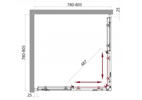 Душевое ограждение BelBagno Sela A-2-80-Ch-Cr 800x800x1900 мм