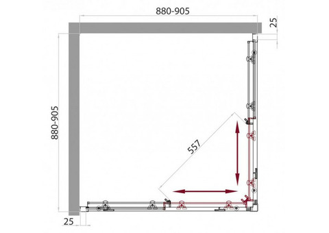 Душевое ограждение BelBagno Sela A-2-90-C-Cr 900x900x1900 мм