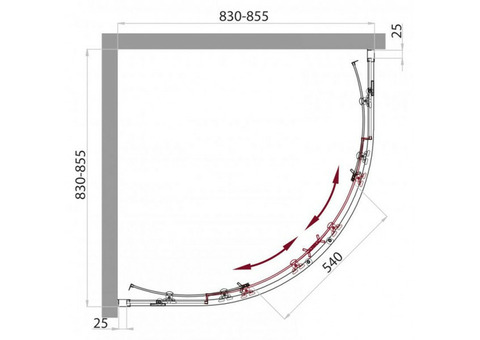 Душевое ограждение BelBagno Sela R-2-85-Ch-Cr 850x850x1900 мм