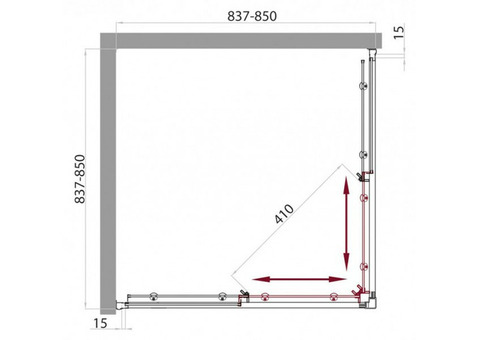 Душевое ограждение BelBagno Uno A-2-85-С-Cr 850x850x1850 мм