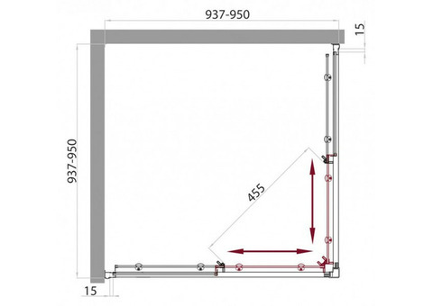 Душевое ограждение BelBagno Uno A-2-95-Р-Cr 950x950x1850 мм