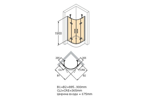 Душевое ограждение Huppe Aura Elegance 400801.092.322 с покрытием Anti-Plaque