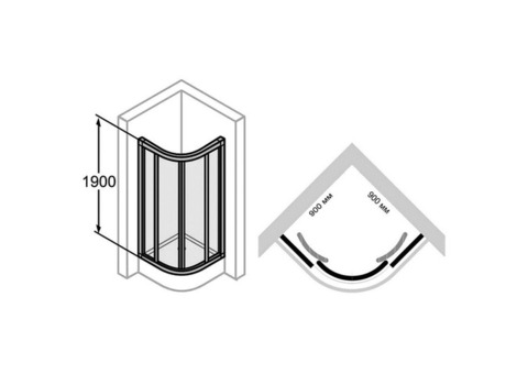 Душевое ограждение Huppe X1 120602.069.321 900х900х1900 мм