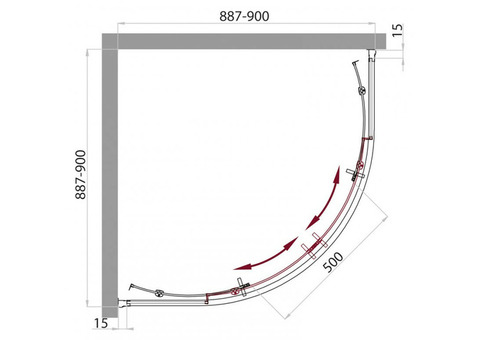 Душевой уголок BelBagno Uno GL-R-2-90-Р-Cr-TR 900х900x2000 мм