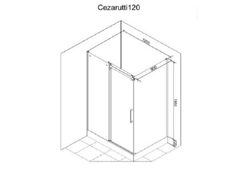 Душевой уголок Ceruttispa Cezares120 без поддона 120х90 см