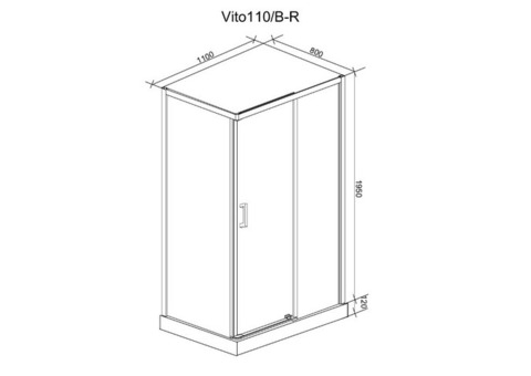 Душевой уголок Ceruttispa Vito110B-R без поддона