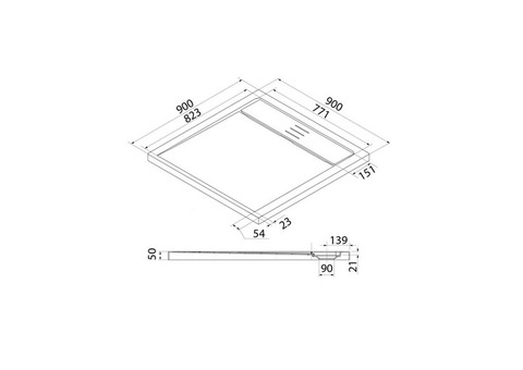 Поддон душевой Iddis Bild BIL5WS9i22 квадратный 900х900х50 мм