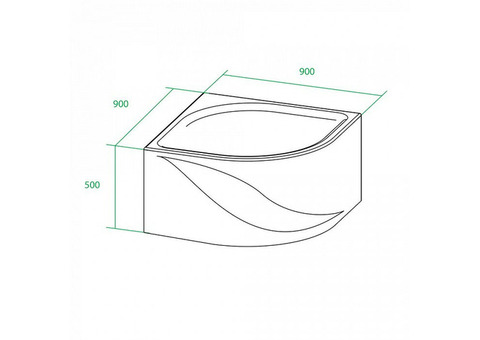 Поддон душевой Iddis Optima Home GP29W полукруглый 900х900х500 мм