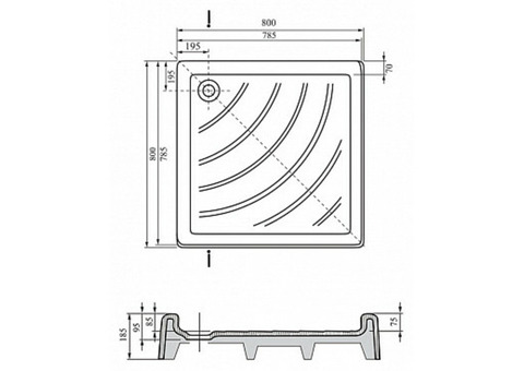 Поддон душевой Ravak Angela-80 EX квадратный 800x800 мм