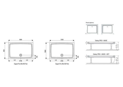 Поддон душевой Ravak Gigant Pro Flat прямоугольный 1200x800х30 мм