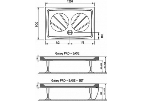 Поддон душевой Ravak Gigant Pro прямоугольный 1200x900х30 мм