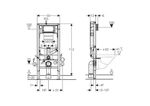 Комплект монтажный для унитаза Geberit Duofix Sigma 40 111.370.00.5 UP320