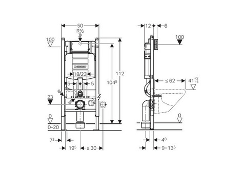 Комплект монтажный для унитаза Geberit Duofix Sigma Платтенбау 111.362.00.5 UP320