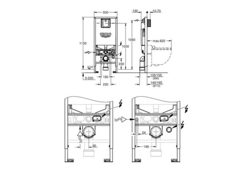 Система инсталляции для подвесного унитаза Grohe Rapid SLX 39596000