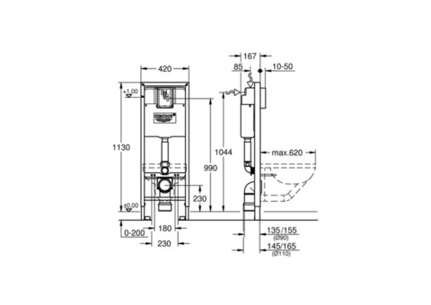 Система инсталляции для унитаза Grohe Rapid SL 38713001