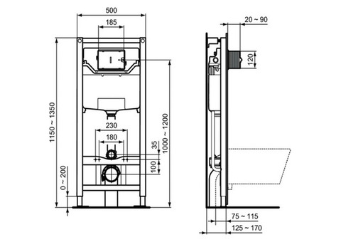 Инсталляции для унитазов Ideal Standard ProSys 120P R027767