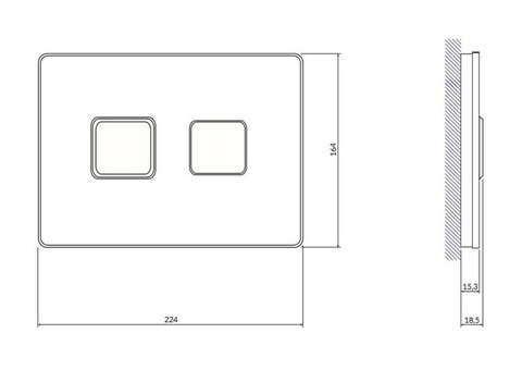 Кнопка для инсталляции Cersanit Accento Square 63530 белая