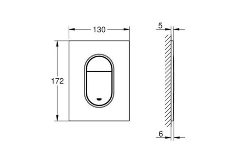 Клавиша смыва Grohe Arena Cosmopolitan 37624SH0 размер S альпин белый