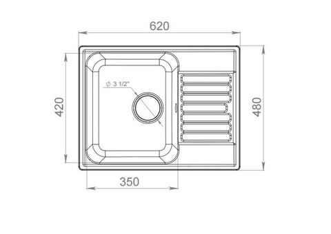 Кухонная мойка GranFest Quarz GF-Z13 620х480 мм композитная песочная