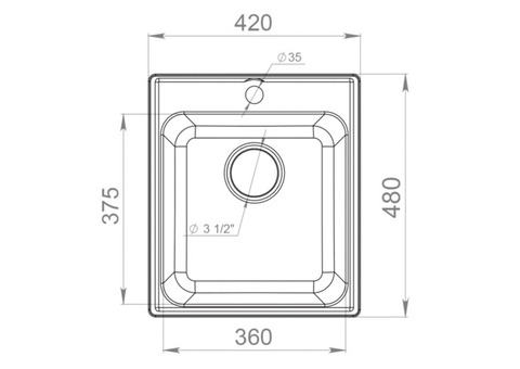 Кухонная мойка GranFest Quarz GF-Z17 420х480 мм композитная терракотовая