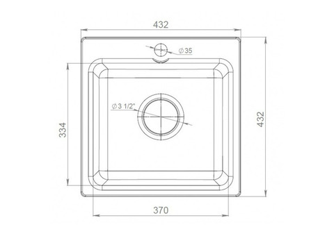 Кухонная мойка GranFest Smart GF-SM430 430 432х432 мм композитная белая