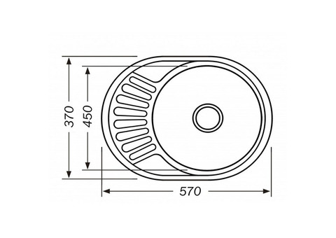 Кухонная мойка Premial 5745 овальная стальная матовая 0,8 мм