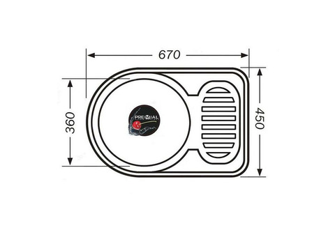 Кухонная мойка Premial 6745 стальная матовая 0,8 мм
