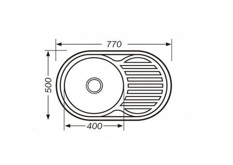 Кухонная мойка Premial 7750 овальная стальная полированная 0,6 мм