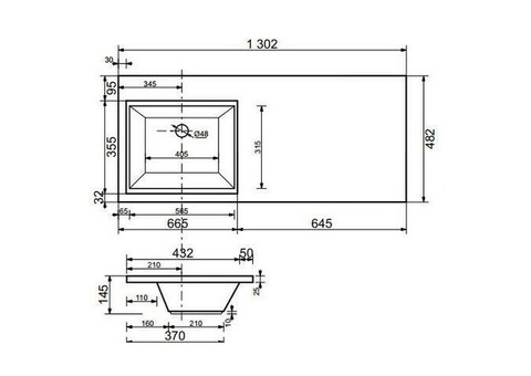 Тумба с раковиной Style Line Даллас 130 R Люкс Plus белая