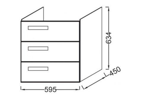 Тумба под раковину Jacob Delafon Rythmik EB1307-G1C 595х450х634 мм белый блестящий лак