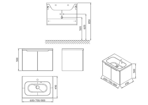 Тумба под раковину Ravak SDD Classic 600 X000001085 белый/белый глянец