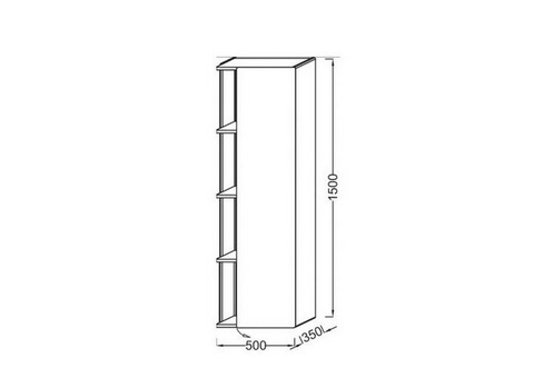 Шкаф-колонна Jacob Delafon Terrace EB1179D-G1C правосторонний 1500х500х350 мм белый блестящий лак