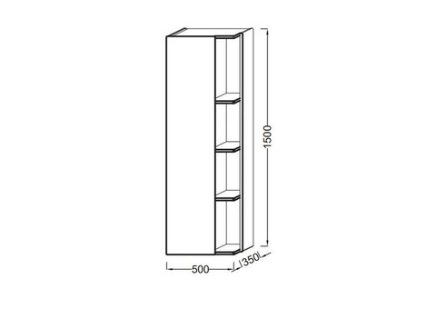 Шкаф-колонна Jacob Delafon Terrace EB1179G-274 левосторонний 1500х500х350 мм черный лак