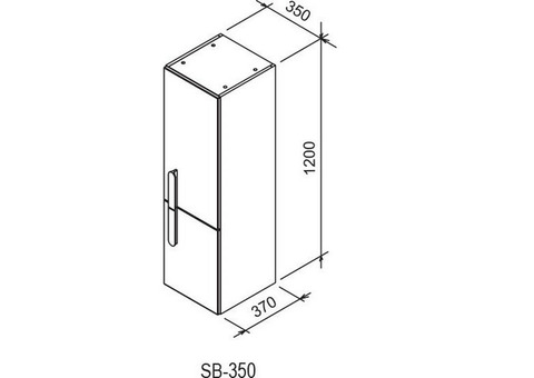 Шкаф-пенал Ravak Chrome SB 350 X000000542 L белый глянец