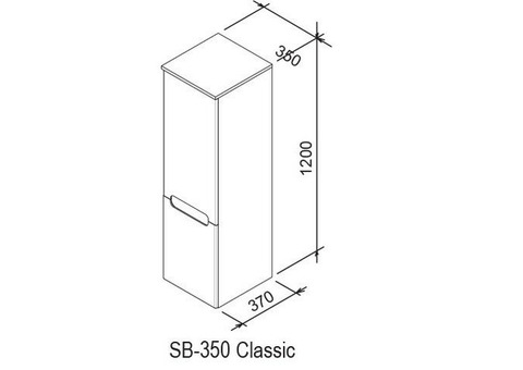 Шкаф-пенал Ravak Classic SB 350 X000000941 L латте/белый глянец