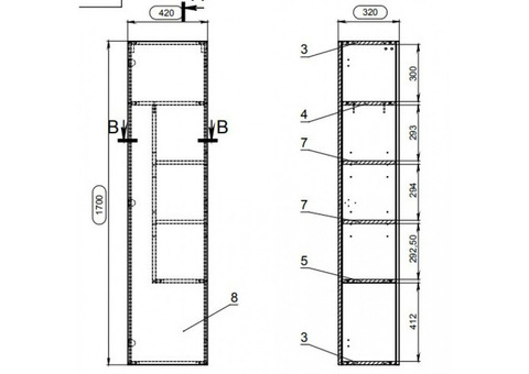 Пенал Cersanit Smart SL-SMA/Gr 145