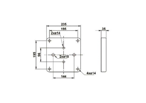 Основание для одинарных насосов TP, TPE серии 300 Grundfos 485031