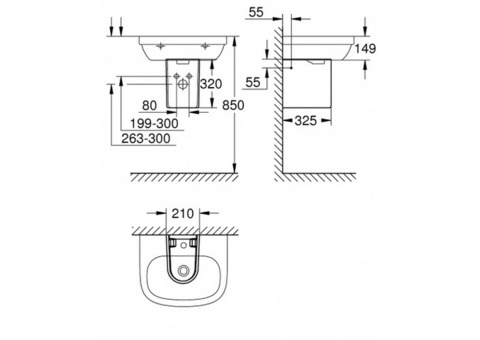 Полупьедестал для мини-раковины Grohe Euro Ceramic 39325000