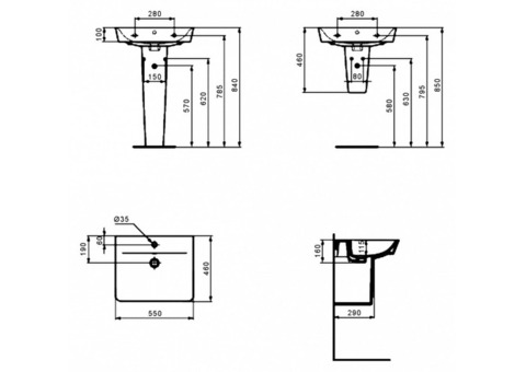 Пьедестал Ideal Standard Connect Air E074901