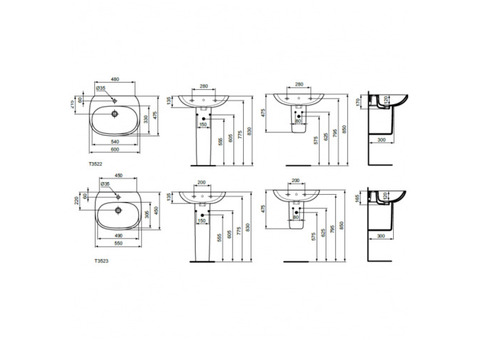 Раковина Ideal Standard Tesi T352301 550x450 мм