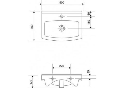 Раковина встраиваемая Cersanit Cersania CE 60 B 605х405 мм