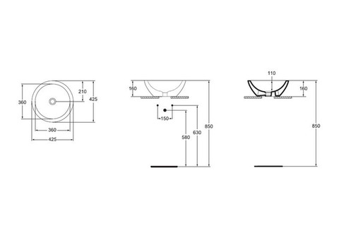 Раковина накладная Ideal Standard Strada K078301 425x425 мм