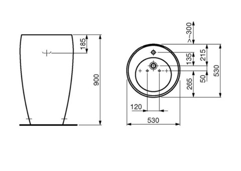 Раковина напольная Laufen Alessi One LCC 8119724001041