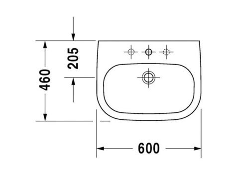 Раковина подвесная Duravit D-Code 231060 600х460 мм