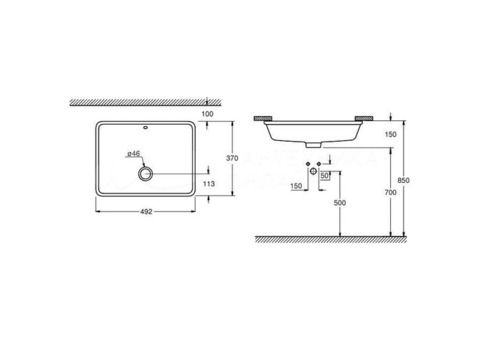 Раковина Grohe Cube Ceramic 3948000H