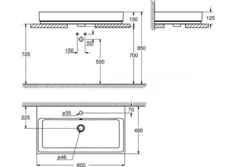 Раковина накладная Grohe Euro Cube 3947700H