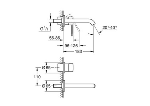 Внешняя часть смесителя для раковины Grohe Essence+ 19408001