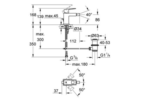 Смеситель для биде Grohe Eurocube 23138000