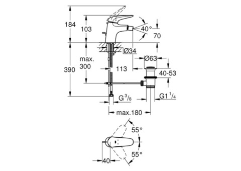 Смеситель для биде Grohe Eurostyle 23720003