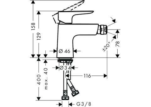 Смеситель для биде Hansgrohe Talis Е 71721000